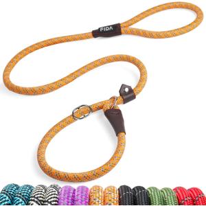 Fida Slip Leads for Dogs, 4 FT x 1/2" Dog Leash Heavy Duty Comfortable Strong Rope Lead for Large, Medium Dogs, No Pull Pet Training Leash with Highly Reflective,Orange