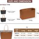 Tote Bag Organizer Insert for Saint Louis GM Size, Premium Felt Zipper Organizer with Cup Holder Tote Organizer (Brown)