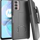Designed for Motorola G Stylus 2022 Case with Belt Clip Holster - Kickstand Cover Phone Case - Black