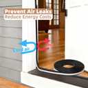 ESUFEIR 196" Wedge Sliding Window Weather Stripping Door Gap Filler,Adhesive Window Insulation for Winter Door Seal Strip,Soundproof Foam Tape for Frame,Black