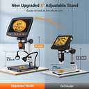 Digital Microscope with 7" LCD Screen,1500X Magnification Soldering Microscope with HDMI,Coin Microscope with 12MP Image Sensor,Windows/Mac/TV Compatible32GB Card