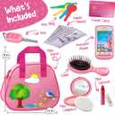 Toddler Play Purse for Kids with Accessories, Toys for Girls with Pretend Makeup, Keys, Smartphone, Dress Up Toy Purse for Toddlers and Kids - Birthday Gift for Little Toddler Girls Ages 3 4 5 6, Pink