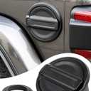 Savadicar Gas Cap Cover, Fuel Filler Tank Door Compatible with 2018-2025 Jeep Wrangler JL JLU 4xe 2 and 4 Door, ABS + Aluminum Alloy Structure, Replacement Accessories, Black