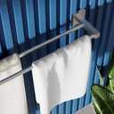 RUACQ Double Towel Bar, 24 Inch Towel Racks for Bathroom Wall Mounted, 304 Stainless Steel Bath Towel Rod with Square Base(Brushed Nickel)