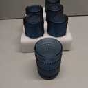 FayuuGem Hobnail Drinking Glasses, 6 Highball Glasses 15 Oz, Embossed Old Fashioned Glassware for Water, Wine, Beer, Juice, Mixed Drinkware (Cornflower Blue)