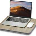 Portable Lap Laptop Desk with Pillow Cushion, Fits up to 15.6 inch Laptop, Lap Stand for Bed & Couch & Carpet, Book Tablet/Drawing Board/Computer Laptop Stand - Black Wood