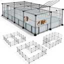 BUCATSTATE Guinea Pig Cages with Floor Mat, 20 Panels Guinea Pigs Playpen with Top Cover, Metal Rabbit Cage Indoor for Hedgehogs, Quail, Chickens (47" L x 24" W x 12" H)