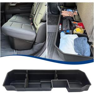 Rear Underseat Storage Compatible with 2019-2025 Chevy Silverado/GMC Sierra 1500, 2020-2025 2500HD 3500HD Pickup ABS Under Seat Organizer Bin (2019+ Silverado 1500)
