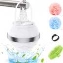 MoKo Bath Filter for Tub, 8 Stages Bathtub Water Filter, Bath Loofah Filter Water Softener Removes Contaminants for Healthier Skin, Hair, Portable Bath Filter with Shower Ball and Shampoo Brush, White