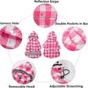 Dog rain Coat Waterproof Raincoat Puppy Jacket with Legs Buttons Zipper Hood Drawstring Fit for Yorkie Terrier Schnauzer Poodle Border Collie Labrador Golden Retriever 8lbs to 80lbs Pink L