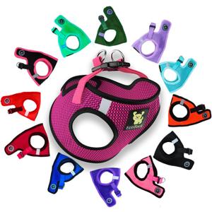 EcoBark Step in Dog Harness - Eco-Friendly Dog Harnesses for for Small & Medium Breed Dogs - Reflective and Adjustable Chest Body Halter Vest -Soft Luxurious Mesh (Fuchsia Pink, XL) 