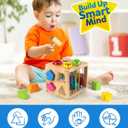 Coogam Wooden Montessori Toys for Toddlers, Shape Sorting Cube Fine Motor Skills Game for Year Old 18 Month+ Baby Boys Girls Gift