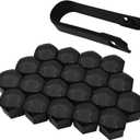 20 PCS Lug Nut Covers, 21mm Bolt Cover Caps with Removal Tool, Hexagonal Plastic Dustproof Wheel Nut Rim Cover, Universal for Most Cars Lug Nut Caps (Black #21mm)