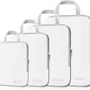 Gonex Compression Packing Cubes, 3pcs/4pcs Expandable Storage Travel Luggage Bags Organizers, Size: 4PCS (XL+L+M+S)