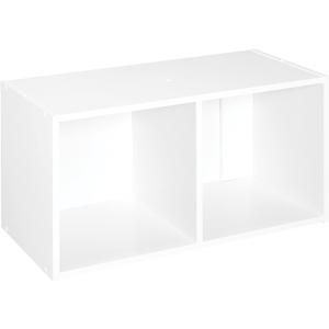 ClosetMaid Cubeicals 2 Cube Storage Shelf Organizer Bookshelf, Stackable or Hanging Wall Mount, Easy Assembly, White Wood Finish, 12.36 in. H x 24.09 in. W x 11.69 in. D