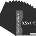 Somime 12 Pack Backing Boards Only - 8.5x11 Uncut Black Mats Matboards, Acid Free Backerboards, Ideal for Photos/Pictures/Prints/Frames/Arts