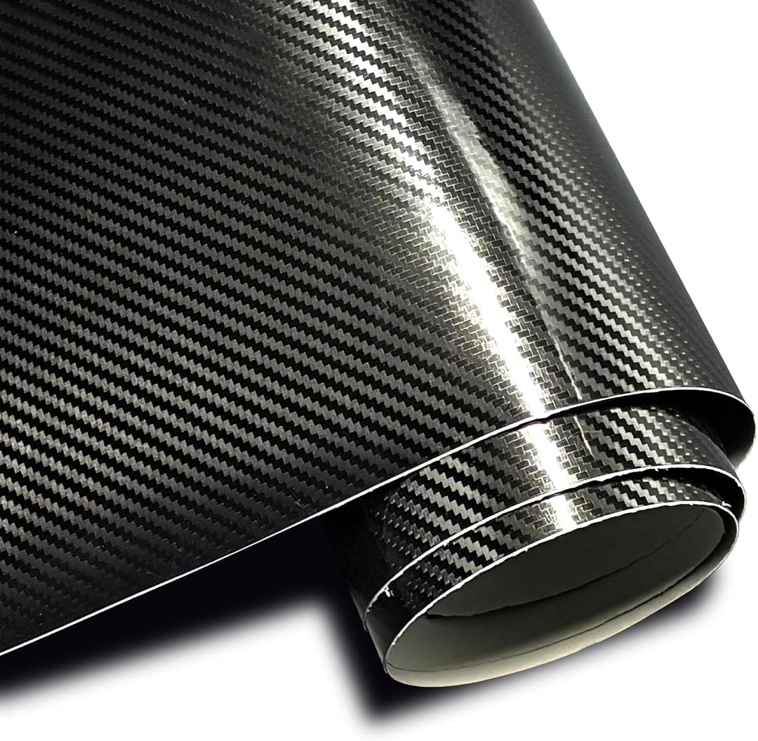 3ft x 5ft Car Vinyl Wrap, 6D Carbon Fiber Black Car Wrap Roll
Paint Protection, Reversible & Removable, For Cars Body Protection, Scratch Resistance with Air Release Technology