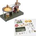 Steam Engine Kit, DIY Assembly Retro Vertical Metal Steam Engine Model with Spherical Boiler - Build Your Own Steam Engine-2024 (KIT Version)