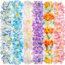 Syhood 6 Pcs Hawaiian Leis Party Silk Flower Leis for Adult Mahalo Floral Thickened Tropical Floral Luau Garland for Hula Dance Luau Party Favors Wedding Birthday Holiday