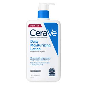 CeraVe Daily Moisturizing Lotion for Dry Skin, Body Lotion & Face Moisturizer with Hyaluronic Acid and Ceramides, Daily Moisturizer, Fragrance Free, Oil-Free, 19 Ounce (19 Fl Oz (Pack of 1))