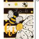 AVOIN colorlife Hi Bee Daisy Garden Flag 12x18 Inch Double Sided Outside, Spring Summer Stripes Yard Outdoor Flag