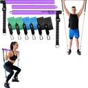 Upgraded Pilates Bar Kit – 39” Adjustable Exercise Equipment for Men, Women with 6X 20, 30, 40 lbs Resistance Bands with Adjustment Buckle – Pilates Equipment for Home Workouts for All Fitness Levels