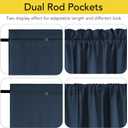 NICETOWN 100% Blackout Door Curtain Thermal Insulated Privacy Curtain for French Front Door with Adjustable Tieback, Room Darkening Window Covering for Kitchen, W30 x L72, 1 Panel, Navy