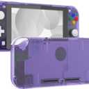 eXtremeRate Clear Atomic Purple DIY Replacement Shell for Nintendo Switch Lite, NSL Handheld Controller Housing w/Screen Protector, Custom Case Cover for Nintendo Switch Lite