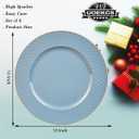 Light Blue Charger Plates, 13" Round Chargers for Dinner Plates, Plastic Chargers for Parties, Table Setting, Holidays, (Set of 6)
