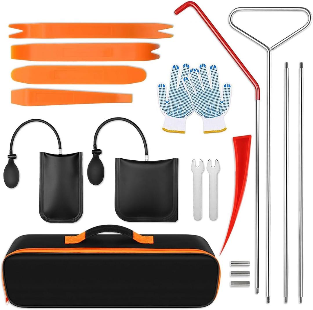 Car Tool Kit, Stainless Steel Emergency Repairs Tools with Carrying Bag