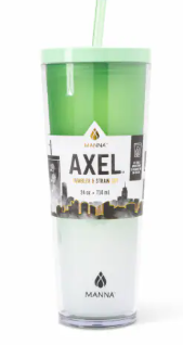 Manna™ Axel™ Plastic Tumbler & Straw Set - Green