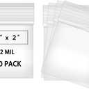 300pcs 2 X 2 Clear Reclosable Zip Plastic Poly Bags with Resealable Lock Seal Zipper-2 Mil