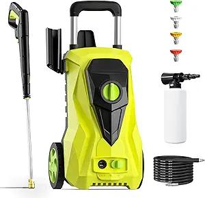 Electric Pressure Washer 4550 PSI Max 3.2 GPM Portable Power Washer with 4 Quick Connect Nozzles&Foam Cannon, 25 Foot Hose,16.5 Foot Power Cord, for Cars, Driveways, Patios, Home and Floor Cleaning
