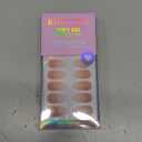 Almond Press On Nails Medium - BTArtbox Soft Gel Ombre Fake Nails with Nail Glue, Semi-Transparent Reusable Glue On Nails in 16 Sizes - 32PCS Stick On Nails Kit, Vanilla Cream Almond