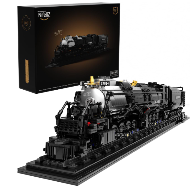 Nifeliz Big Boy Locomotive, Articulated Steam Locomotive Building Block Set, Legendary Steam Train Display Kit for Gift Giving (1,818 Pieces)