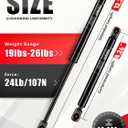 Vepagoo C16-03795 12 inch 24Lb Tool Box Gas Struts, Gas Shock for Camper Shell Truck Cap Pickup Boat Deck, Weatherguard Toolbox are Topper Rear Window, 2pcs (1 Pair)