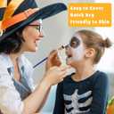 2 x Halloween Black and White Face Paint Kit - 7pcs Large Capacity Facepaint for Adult Clown SFX Zombie Special Effects Makeup With Brushes & Sponges