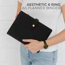 Aesthetic A5 Binder with 6 Golden Rings - Refillable & Sturdy Planner w Pockets Keeps You Perfectly Organized - Mini Notebook Works Great as Photocard Binder for All Your Cards