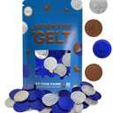 4 x The Dreidel Company Blue & Silver 50-Pack Hanukkah Milk Chocolate Coins, Hanukkah Dreidel & Menorah Design Gelt, Non GMO, Kosher Certified OU-D (EXP 01/22/27)