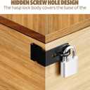4 Inch Door Hasp Latch 90 Degree, Stainless Steel Safety Right Angle Padlock Hasp Lock Latch for Push/Sliding/Shed/Fence/Barn Door, Matte Black Finish 4 Pack