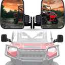 UTV Rear View Side Mirror Compatible with Polaris Ranger XP 1000, Ranger Crew XP 1000 2018 2019 2020 2021 2022 2023 2024 2025 (Fit For Factory Doors Installed)