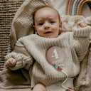 Balloon Baby Monthly Milestone Marker Signs, Photo Prop for Photoshoot | Stuffed Plush Balloon, Tassel, Pompom | Birth Announcement, Gender Neutral Baby Shower, Newborn Gift Set (Dusty Pink)