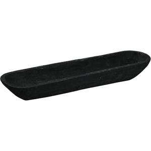 Creative Co-Op Decorative Paulownia Wood Bowl, Black (22.75" L)