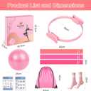 Pilates Kit for Home Workouts Set for Women, Pilates Ring Equipment and Ball Set Home Pilates Workout Kit with 15" Magic Circle Ring and Resistance Bands, A Must-Have for Beginners and Seasoned Yogis