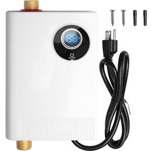 110V Tankless Electric Water Heater, 3000W Compact Under-Sink Heater, Adjustable Fahrenheit & Celsius, Energy Efficient, Quick Installation