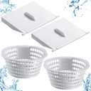 2 Pack 8926 Skimmer Replacement Weir Door Flap and 2 Pack 8928 Pool Skimmer Basket for Above Ground and in Ground Swimming Pool Replacement Parts