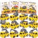 Jumlys Valentines Day Cards for Kids Classroom, 24 Packs Valentines Cards with Construction Vehicle Toys, Perfect Valentines Party Favors for Boys Girls, Ideal Kids Exchange Cards for School