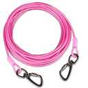 Tofeer 30FT Green Heavy Duty Dog Tie Out Cable - 500LBS Tensile, Swivel Hook & Shock Spring for Small to Medium Pets
