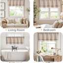 jinchan Linen Farmhouse Valances for Living Room Windows 16 Inch Slubbed Crossed Double Layer Window Valances Light Filtering Rustic Country Overlay Rod Pocket 2 Panels Blush Beige