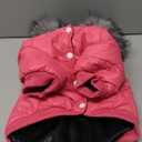 LESYPET Dog Coat for Small Dogs, Windproof Doggie Puffer Jacket with Leash Hole, Extra Warm Dog Jacket Winter Coat, Pink L